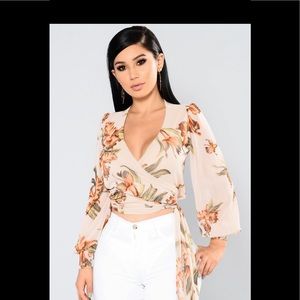 Last Chance Mesh Top - nude/floral